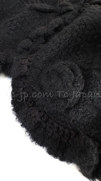CHANEL 06A Black Cashmere Mohair Cape Cardigan 38 40 シャネル ブラック カシミアブレンド モヘア ポンチョ ケープ カーディガン 即発