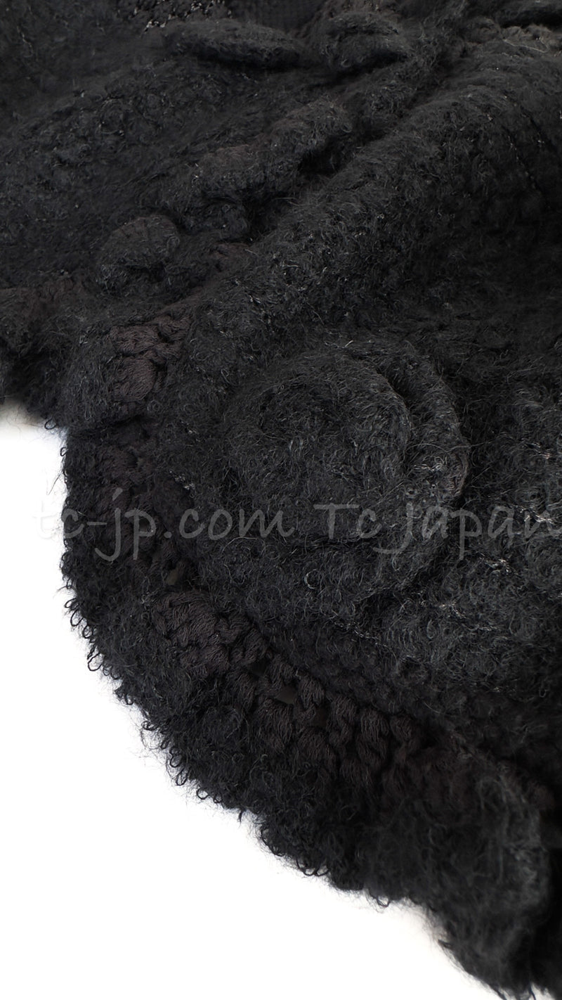 CHANEL 06A Black Cashmere Mohair Cape Cardigan 38 40 シャネル ブラック カシミアブレンド モヘア ポンチョ ケープ カーディガン 即発