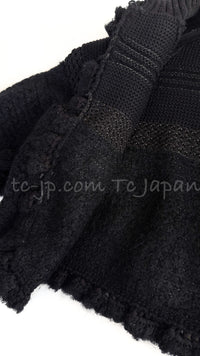 CHANEL 06A Black Cashmere Mohair Cape Cardigan 38 40 シャネル ブラック カシミアブレンド モヘア ポンチョ ケープ カーディガン 即発