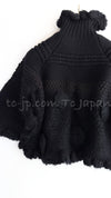 CHANEL 06A Black Cashmere Mohair Cape Cardigan 38 40 シャネル ブラック カシミアブレンド モヘア ポンチョ ケープ カーディガン 即発