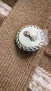 CHANEL 15S Beige Stripe Cashmere Knit Dress Cardigan 44 シャネル ベージュ ストライプ カシミア 100% ニット ワンピース カーディガン 即発