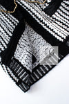 CHANEL 18PS Black Off White Cotton Knit Long Cardigan 38 40 シャネル ブラック オフ ホワイト コットン ニット ロング カーディガン 即発