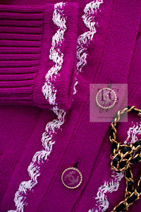 CHANEL 21PS Pink Fuchsia Cashmere Knit Cardigan 36 38 シャネル ピンク フューシャ カシミア カーディガン 即発