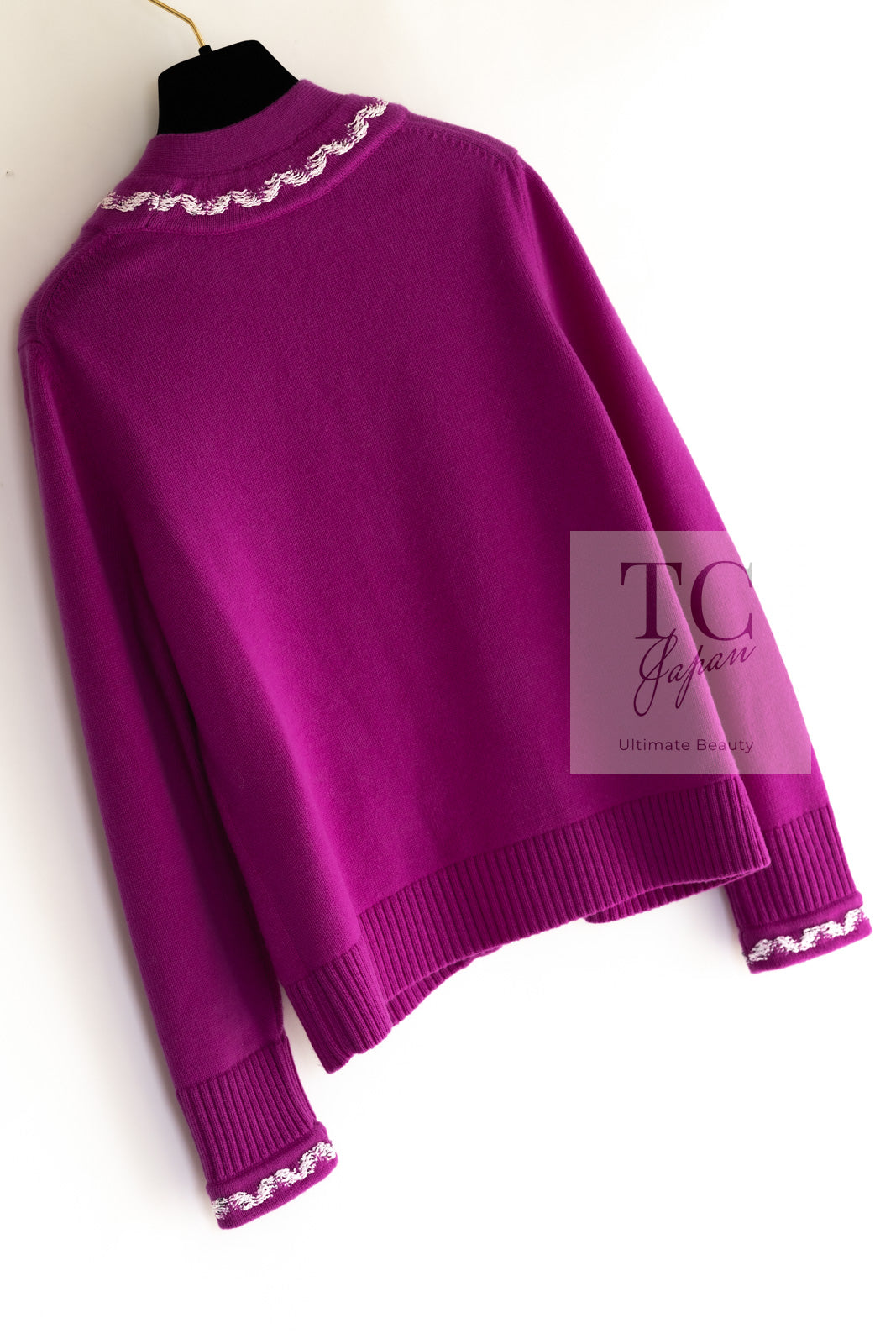 シャネル カーディガン CHANEL ピンク フューシャ カシミア 21PS Pink Fuchsia Cashmere Knit Cardigan  – TC JAPAN