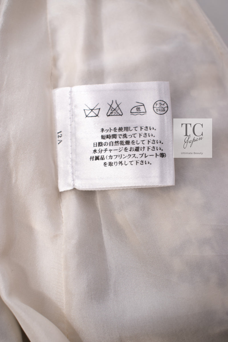 CHANEL 05S White Black Tweed Skirt 36 38 シャネル ホワイト ブラック ツイード スカート 即発