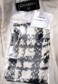 CHANEL 05S White Black Tweed Skirt 36 38 シャネル ホワイト ブラック ツイード スカート 即発