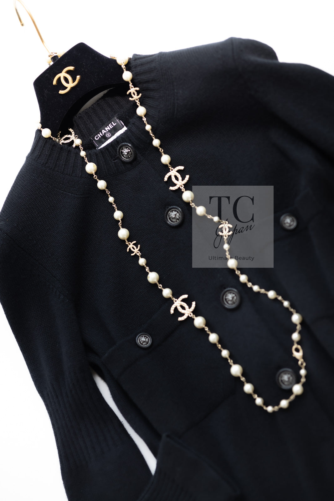 シャネル カーディガン CHANEL ブラック カシミア100% CCロゴ