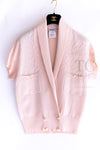 CHANEL 12S Baby Pink CC Logo Buttons Knit Cardigan 36 シャネル ベビー ピンク ココマーク CC ロゴ パール ボタン ニット カーディガン 即発