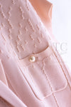 CHANEL 12S Baby Pink CC Logo Buttons Knit Cardigan 36 シャネル ベビー ピンク ココマーク CC ロゴ パール ボタン ニット カーディガン 即発