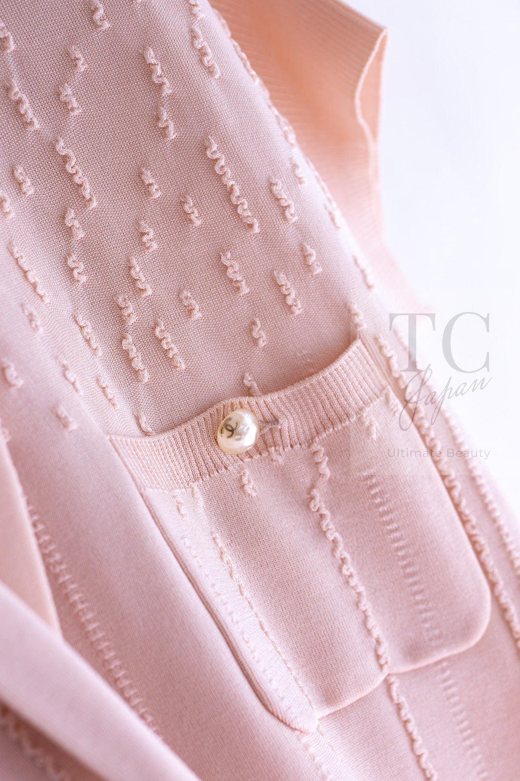 CHANEL 12S Baby Pink CC Logo Buttons Knit Cardigan 36 シャネル ベビー ピンク ココマーク CC ロゴ パール ボタン ニット カーディガン 即発