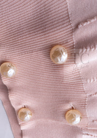 CHANEL 12S Baby Pink CC Logo Buttons Knit Cardigan 36 シャネル ベビー ピンク ココマーク CC ロゴ パール ボタン ニット カーディガン 即発