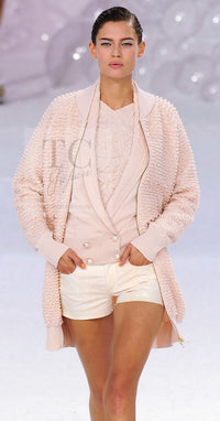 CHANEL 12S Baby Pink CC Logo Buttons Knit Cardigan 36 シャネル ベビー ピンク ココマーク CC ロゴ パール ボタン ニット カーディガン 即発