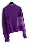 CHANEL 22PF Purple Cashmere Knit Cardigan 38 40 シャネル パープル カシミヤ ビジュー ボタン ニット カーディガン 即発