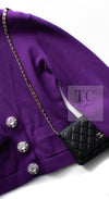 CHANEL 22PF Purple Cashmere Knit Cardigan 38 40 シャネル パープル カシミヤ ビジュー ボタン ニット カーディガン 即発