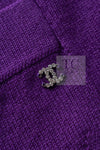 CHANEL 22PF Purple Cashmere Knit Cardigan 38 40 シャネル パープル カシミヤ ビジュー ボタン ニット カーディガン 即発