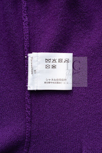 CHANEL 22PF Purple Cashmere Knit Cardigan 38 40 シャネル パープル カシミヤ ビジュー ボタン ニット カーディガン 即発