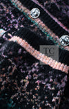 CHANEL 22PF Black Multi Mix Cashmere Virgin Wool Knit Cardigan 38 40 シャネル ブラック マルチ ミックス カシミヤ ヴァージン ウール ニット カーディガン 即発