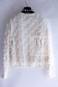 CHANEL 21S Ivory 5 Logo Buttons Cotton Cardigan 40 シャネル アイボリー 5 ロゴ ボタン コットン カーディガン 即発