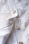 CHANEL 21S Ivory 5 Logo Buttons Cotton Cardigan 40 シャネル アイボリー 5 ロゴ ボタン コットン カーディガン 即発