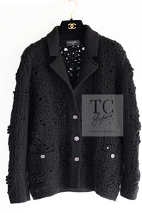 CHANEL 22C black cashmere women's cardigan / シャネル レディース ブラック カシミヤ カーディガン