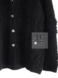 CHANEL 22C black cashmere women's cardigan / シャネル レディース ブラック カシミヤ カーディガン