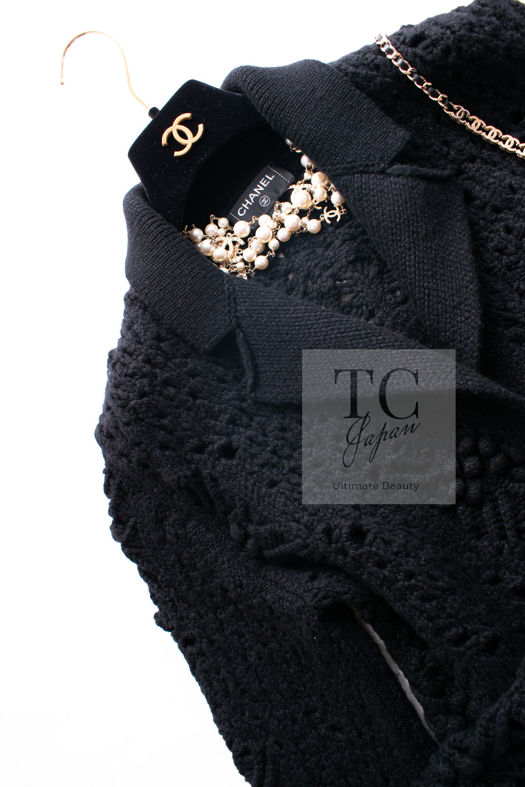 CHANEL 22C black cashmere women's cardigan / シャネル レディース ブラック カシミヤ カーディガン