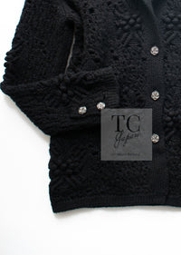 CHANEL 22C black cashmere women's cardigan / シャネル レディース ブラック カシミヤ カーディガン
