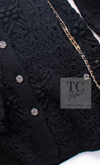 CHANEL 22C black cashmere women's cardigan / シャネル レディース ブラック カシミヤ カーディガン