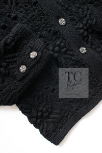 CHANEL 22C black cashmere women's cardigan / シャネル レディース ブラック カシミヤ カーディガン
