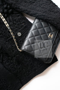 CHANEL 22C black cashmere women's cardigan / シャネル レディース ブラック カシミヤ カーディガン