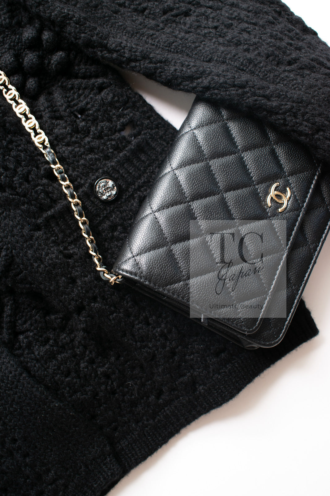 CHANEL 22C black cashmere women's cardigan / シャネル レディース ブラック カシミヤ カーディガン