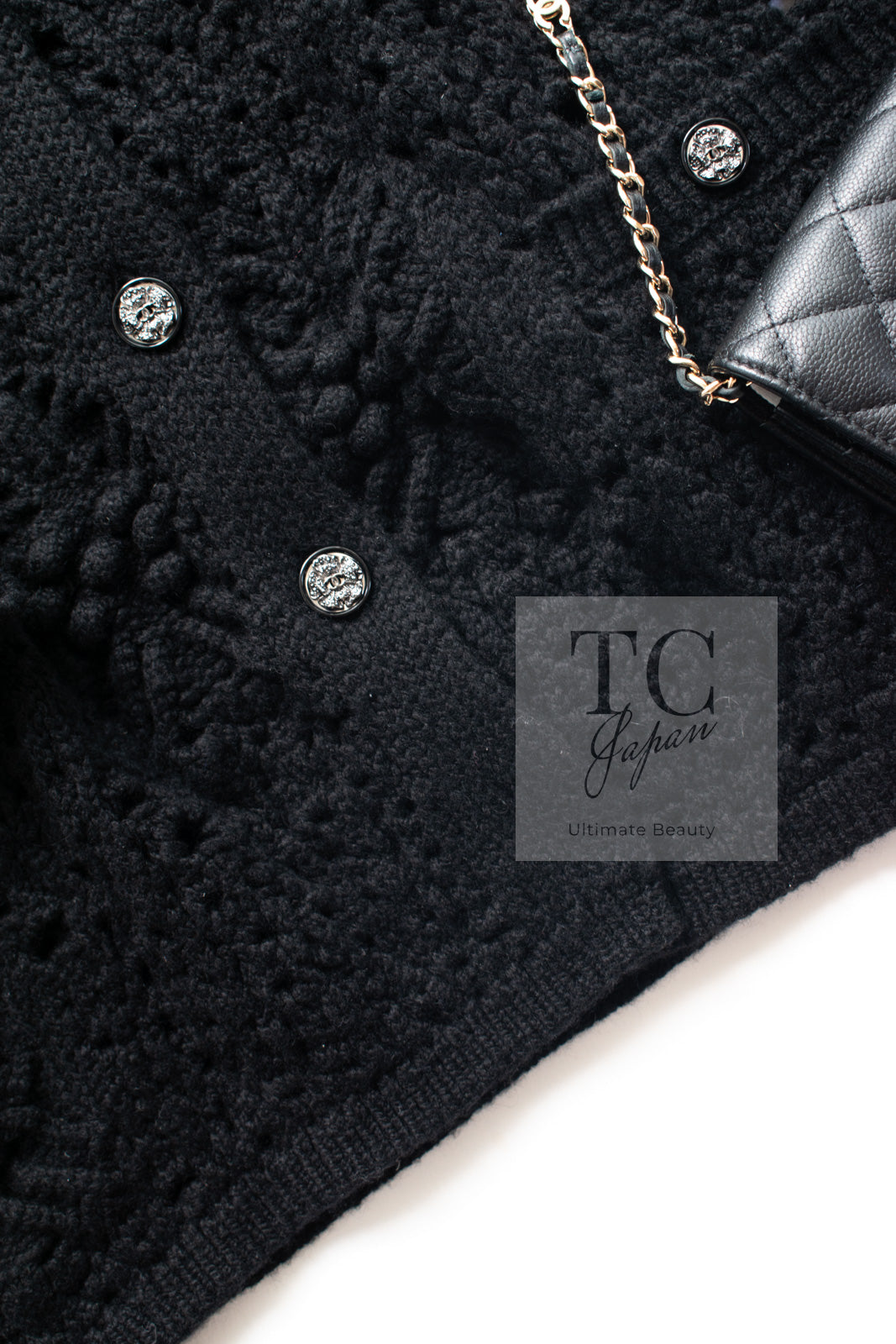 CHANEL 22C black cashmere women's cardigan / シャネル レディース ブラック カシミヤ カーディガン