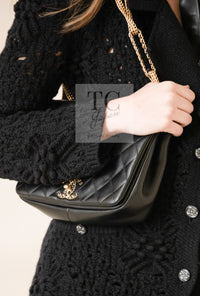 CHANEL 22C black cashmere women's cardigan / シャネル レディース ブラック カシミヤ カーディガン