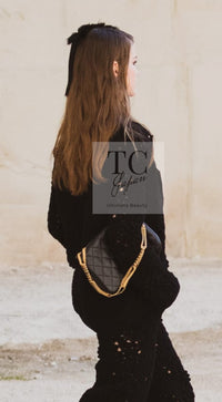 CHANEL 22C black cashmere women's cardigan / シャネル レディース ブラック カシミヤ カーディガン