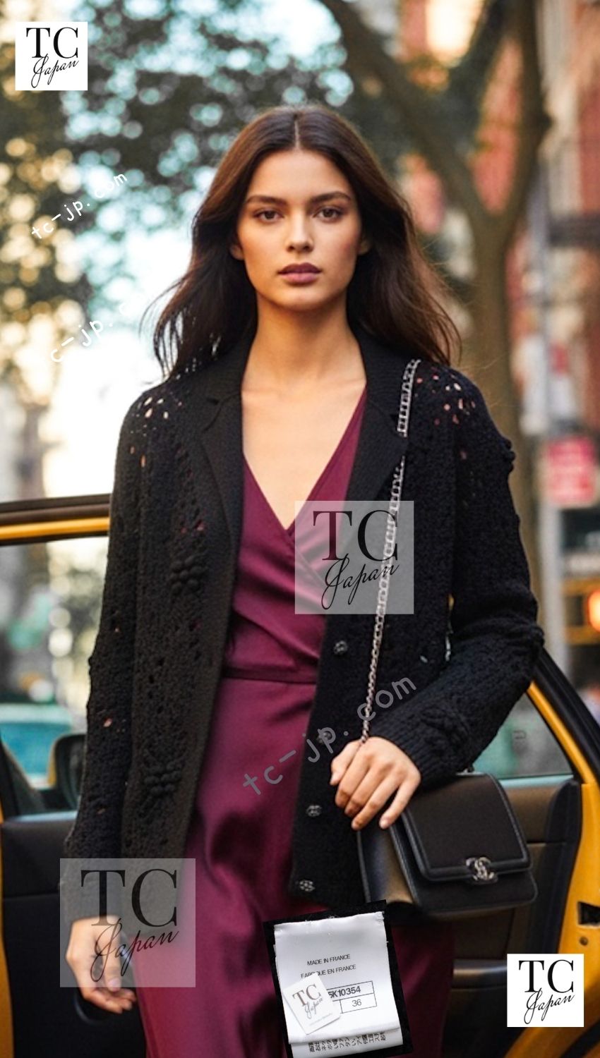 CHANEL 22C black cashmere women's cardigan / シャネル レディース ブラック カシミヤ カーディガン