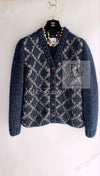 CHANEL 15A Navy Mohair MATELASSE CHUNKY Knit Cardigan 38 40 シャネル ネイビー モヘア マトラッセ 肉厚 ニット カーディガン 即発