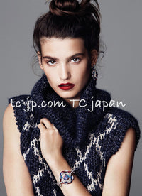 CHANEL 15A Navy Mohair MATELASSE CHUNKY Knit Cardigan 38 40 シャネル ネイビー モヘア マトラッセ 肉厚 ニット カーディガン 即発 - TC JAPAN
