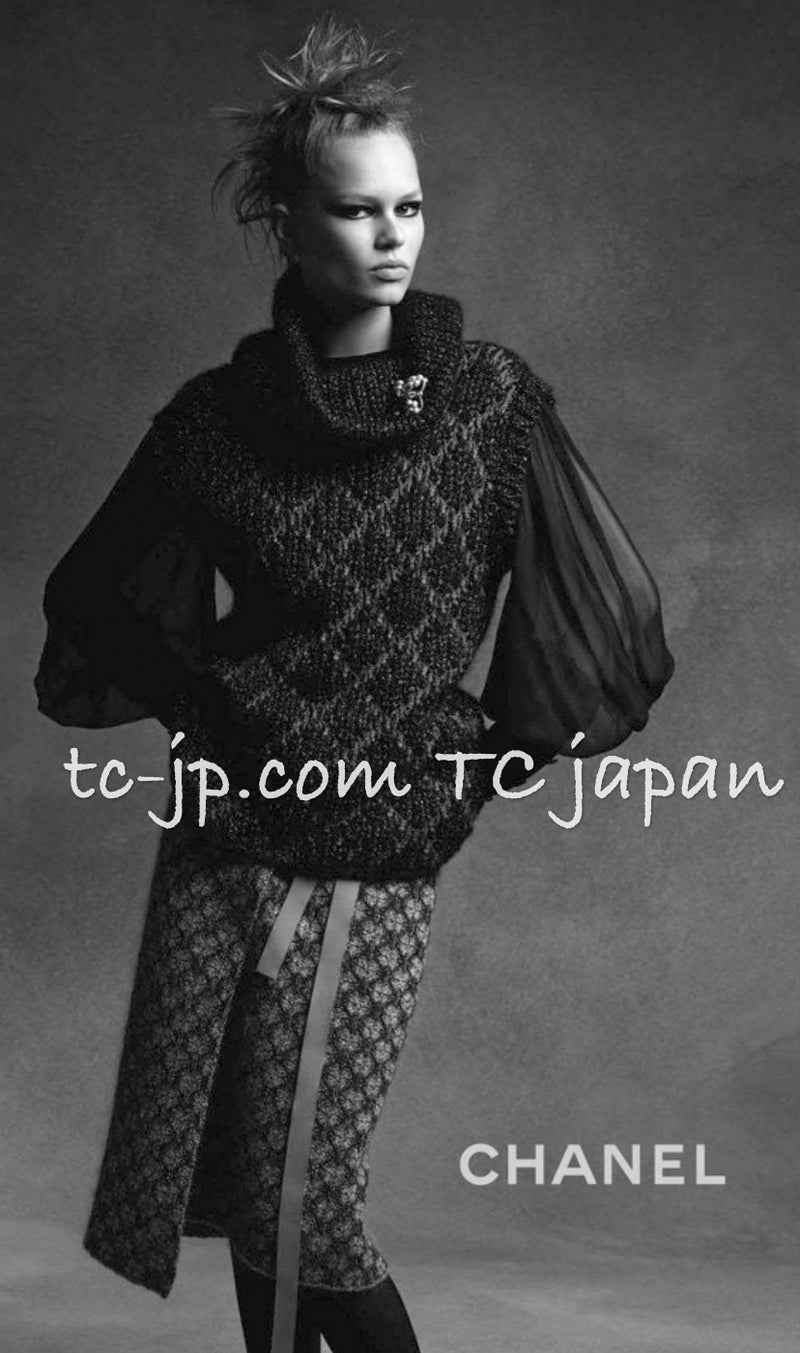 CHANEL 15A Navy Mohair MATELASSE CHUNKY Knit Cardigan 38 40 シャネル ネイビー モヘア マトラッセ 肉厚 ニット カーディガン 即発