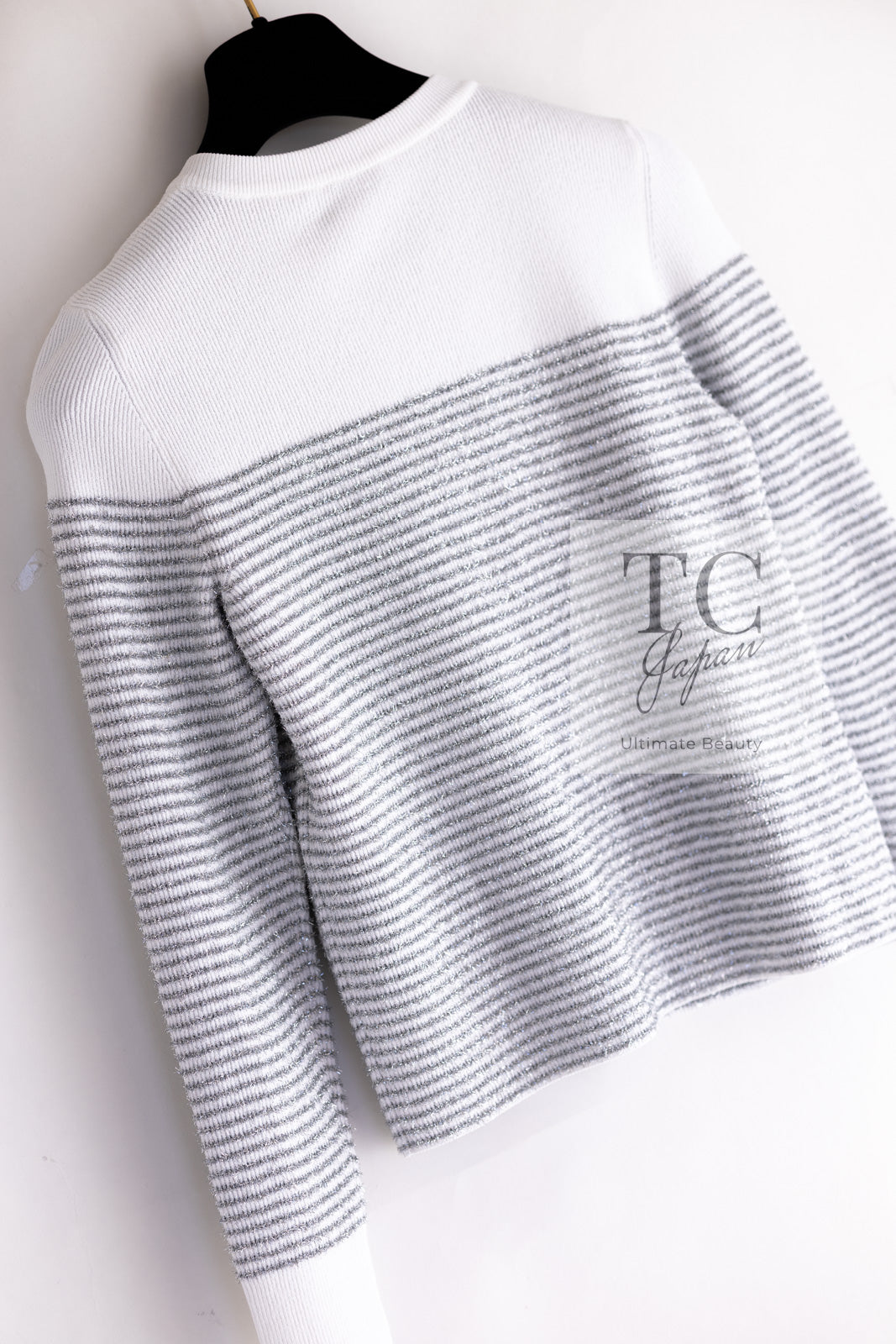 シャネル カーディガン CHANEL ホワイト シルバー ココ マーク
