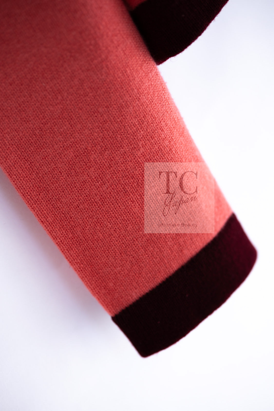 シャネル カーディガン CHANEL アプリコット プラム バイカラー ココ