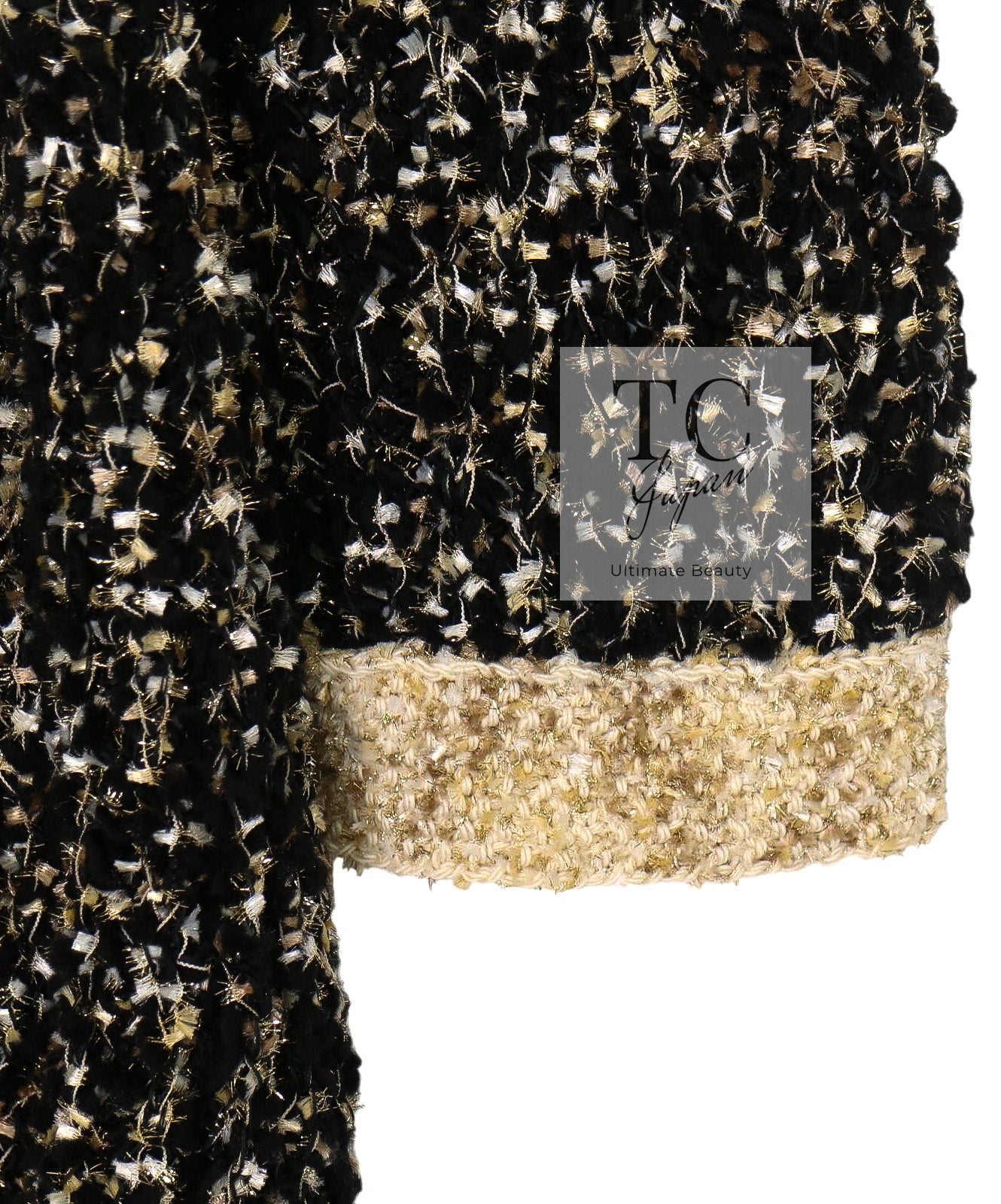 シャネル カーディガン CHANEL ブラック ゴールド ウール ロング シャネル カーディガン CHANEL ブラック ゴールド ウール ロング