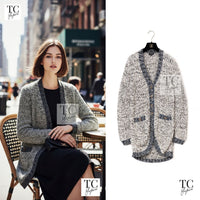 CHANEL 19PF Metallic Multicolor Wool Long Knit Cardigan 40 42 1