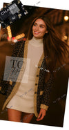 CHANEL 19PF Black Gold Wool Long Knit Cardigan 40 42 シャネル ブラック ゴールド ウール ロング ニット カーディガン 即発