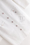 CHANEL 22PS White Cotton Lion Buttons Long Cardigan 36 シャネル ホワイト コットン ライオン ボタン ロング ニット カーディガン 即発