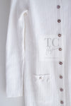 CHANEL 22PS White Cotton Lion Buttons Long Cardigan 36 シャネル ホワイト コットン ライオン ボタン ロング ニット カーディガン 即発