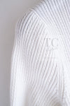 CHANEL 22PS White Cotton Lion Buttons Long Cardigan 36 シャネル ホワイト コットン ライオン ボタン ロング ニット カーディガン 即発