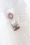 CHANEL 22PS White Cotton Lion Buttons Long Cardigan 36 シャネル ホワイト コットン ライオン ボタン ロング ニット カーディガン 即発