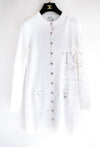 CHANEL 22PS White Cotton Lion Buttons Long Cardigan 36 シャネル ホワイト コットン ライオン ボタン ロング ニット カーディガン 即発