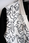 CHANEL 22C White Black Bird Pattern Cashmere Knit Cardigan 38 40 シャネル ホワイト ブラック トリ柄 カシミヤ ニット カーディガン 即発
