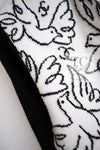 CHANEL 22C White Black Bird Pattern Cashmere Knit Cardigan 38 40 シャネル ホワイト ブラック トリ柄 カシミヤ ニット カーディガン 即発